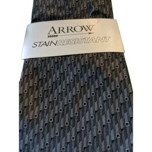 Arrow New w/tags 100%‎ Silk Men Tie Gunmetal Grey Subtle Diagonal Stripe